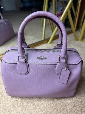 Coach Mini Bennett Satchel Lavender Crossbody Bag Lilac Leather Top Handle Purse